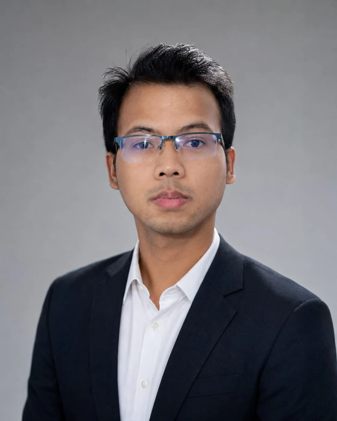 Portrait of Budiman Utomo in a dark suit and white shirt